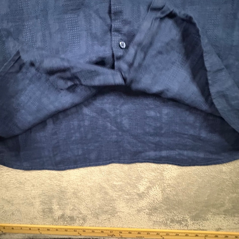 Tommy Bahama Men's XL Navy Linen Jacquard LS Button Up Shirt SEE DESCRIPTION - Picture 5 of 13